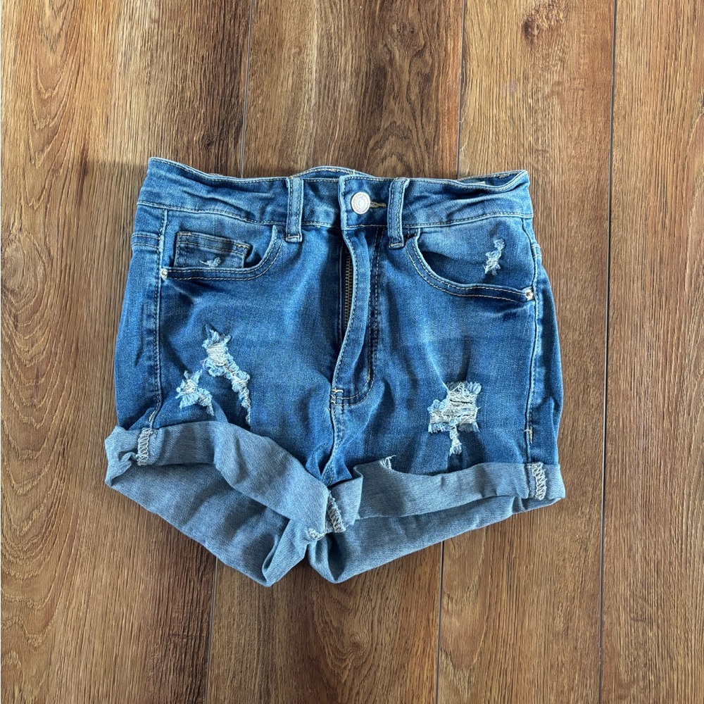 Distressed Denim Women Shorts